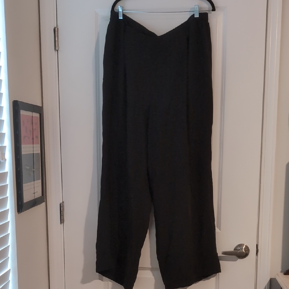 Chic Black Wide Leg Women's Pants